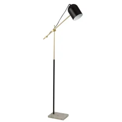 Searchlight Gulvlamper > Gulvlampe Zaliha, sort/guld, metal, 120 cm, E27