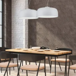 Trio Lighting Pendellamper > Halvskålformet pendellampe Baron i mat hvid