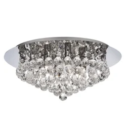 Searchlight Loftlamper > Hanna loftlampe, krom, glaskrystalkugler, 45 cm