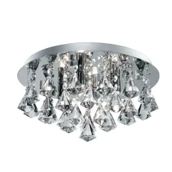 Searchlight Loftlamper > Hanna loftlampe, rund, IP44, 38 cm, krom pyramide