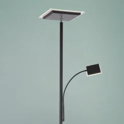 JUST LIGHT. GmbH Gulvlamper|Gulvlamper > Hans LED-gulvlampe med læselampe, kantet, sort