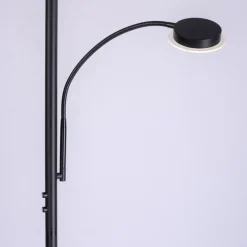 JUST LIGHT. GmbH Gulvlamper|Gulvlamper > Hans LED-gulvlampe med læselampe, rund, sort