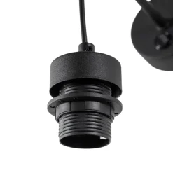 Væglamper|Væglamper ^ TK Lighting Harmony væglampe, sort, naturlig jute, med afbryder