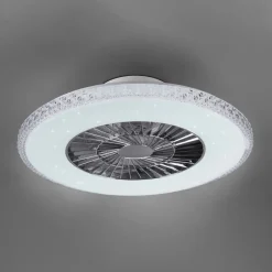 Reality Leuchten Loftventilatorer > Harstad LED-loftventilator, krystalramme