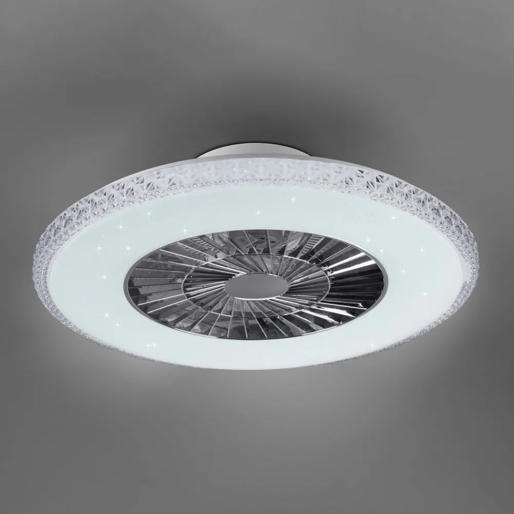 Reality Leuchten Loftventilatorer > Harstad LED-loftventilator, krystalramme