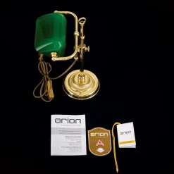 ORION Arbejdsrum/Kontor|Bordlamper > Harvard banklampe, messing/grøn, højde 32 cm