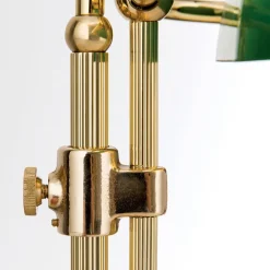 ORION Arbejdsrum/Kontor|Bordlamper > Harvard banklampe, messing/grøn, højde 32 cm