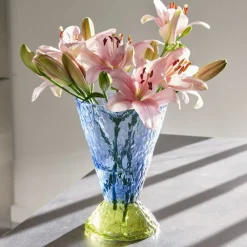 Hübsch Møbel Og Interiør > Abyss-vase, blå, glas, højde 29 cm, Ø 20 cm