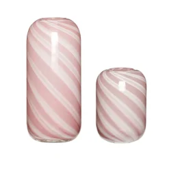 Hübsch Møbel Og Interiør > Candy-vase, sæt med 2, pink, glas, højde 18 + 26 cm