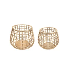 Hübsch Møbel Og Interiør > Energikurve, sæt med 2, rattan, Ø 45 & 60 cm