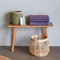 Hübsch Møbel Og Interiør > Luna kurve, sæt med 2, rattan, naturfarvet, Ø 34 & 44cm