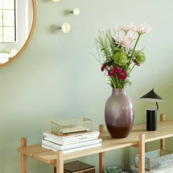 Møbel Og Interiør ^ Hübsch Posy-vase, glas, rødbrun/olivenrosa, højde 37 cm