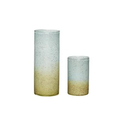 Hübsch Møbel Og Interiør > Shimmer-vase, sæt med 2, glas, blå/brun