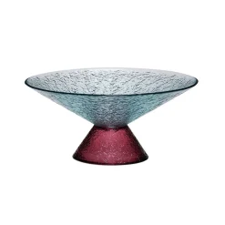 Møbel Og Interiør ^ Hübsch Stor sød glasskål, blå/rød, glas, Ø 25 cm