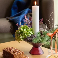 Møbel Og Interiør ^ Hübsch Stor sød glasskål, blå/rød, glas, Ø 25 cm