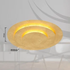 Globo Loftlamper|Loftlamper > Heda LED-loftslampe, Ø 35 cm, guldfarvet, metal