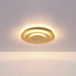 Globo Loftlamper|Loftlamper > Heda LED-loftslampe, Ø 35 cm, guldfarvet, metal
