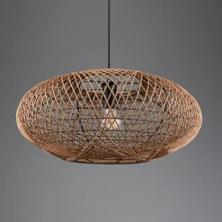 Trio Lighting Pendellamper > Hedda hængelampe af sisal og metal