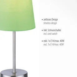JUST LIGHT. GmbH Bordlamper > Heinrich bordlampe med grøn stofskærm