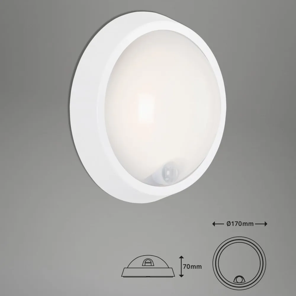 Briloner Væglampe Med Sensor|Væglamper > Helsinki udendørs LED-væglampe, sensor, IP44, hvid