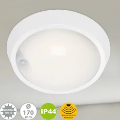 Briloner Væglampe Med Sensor|Væglamper > Helsinki udendørs LED-væglampe, sensor, IP44, hvid
