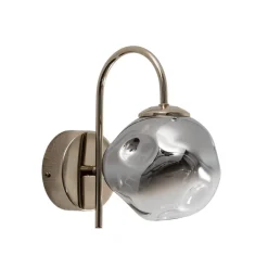 Væglamper|Væglamper ^ Lucea Herman væglampe, guldfarvet, højde 23 cm, glas, jern