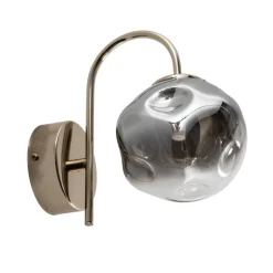 Væglamper|Væglamper ^ Lucea Herman væglampe, guldfarvet, højde 23 cm, glas, jern