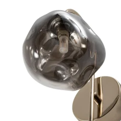 Væglamper|Væglamper ^ Lucea Herman væglampe, guldfarvet, højde 23 cm, glas, jern