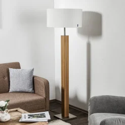 HerzBlut Gulvlamper|Gulvlamper > Dana gulvlampe, natur eg, hvid