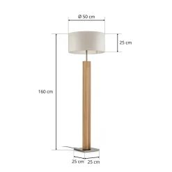 HerzBlut Gulvlamper|Gulvlamper > Dana gulvlampe, natur eg, hvid