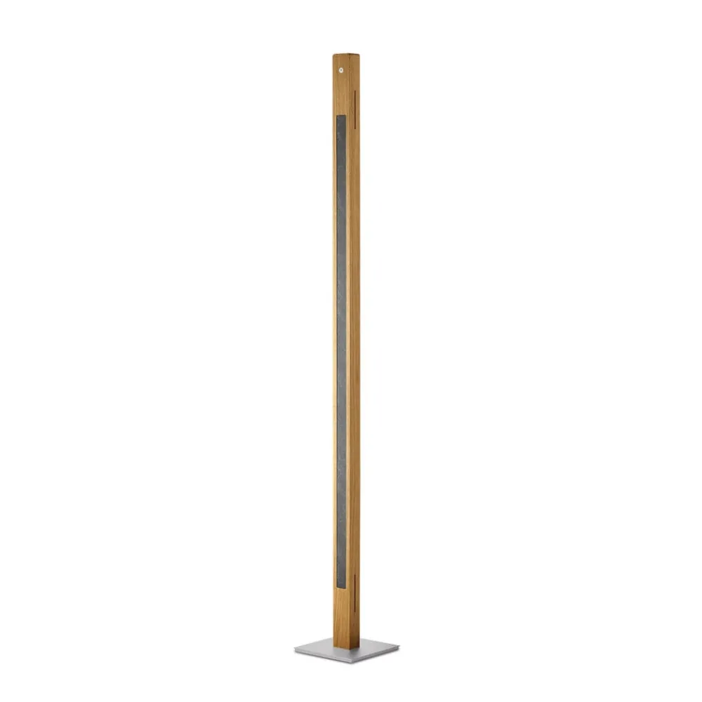 HerzBlut Gulvlamper|Gulvlamper > LED-gulvlampe Karl G, træ/granit, dæmpbar