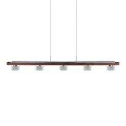Bæredygtige Lamper ^ HerzBlut pendellampe Estelle, træ, 130 cm, olieret valnød