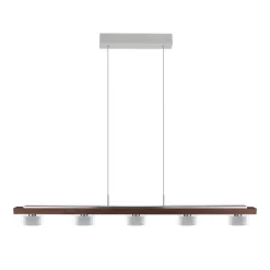 Bæredygtige Lamper ^ HerzBlut pendellampe Estelle, træ, 130 cm, olieret valnød