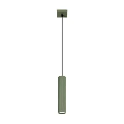 Pendellamper ^ SOLLUX LIGHTING Hængelampe ALORA, olivengrøn, Ø 8 cm, metal, GU10
