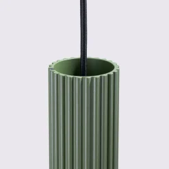 Pendellamper ^ SOLLUX LIGHTING Hængelampe ALORA, olivengrøn, Ø 8 cm, metal, GU10
