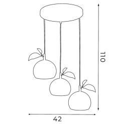 Luminex Pendellamper > Hængelampe Apple mix, farverig, metal, Ø 42 cm, 3 lyskilder, E27