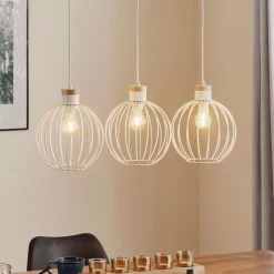 Pendellamper ^ EMIBIG LIGHTING Hængelampe Barbado, 3 lyskilder i hvid