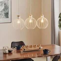 Pendellamper ^ EMIBIG LIGHTING Hængelampe Barbado, 3 lyskilder i hvid