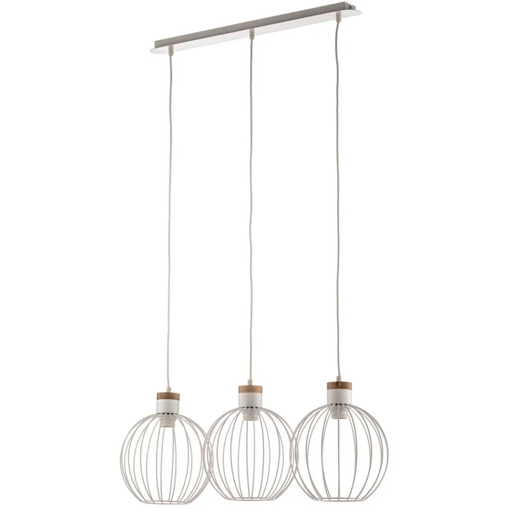 Pendellamper ^ EMIBIG LIGHTING Hængelampe Barbado, 3 lyskilder i hvid