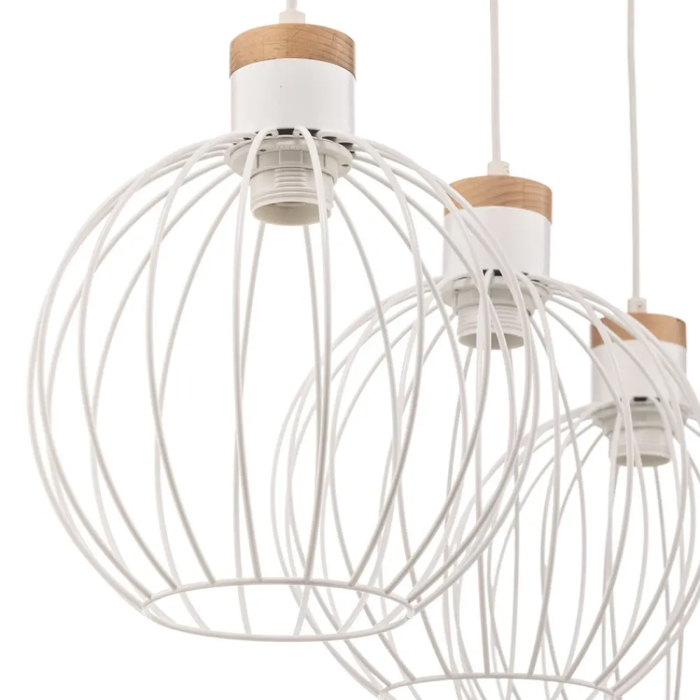 Pendellamper ^ EMIBIG LIGHTING Hængelampe Barbado, 3 lyskilder i hvid