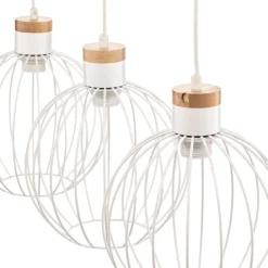 Pendellamper ^ EMIBIG LIGHTING Hængelampe Barbado, 3 lyskilder i hvid