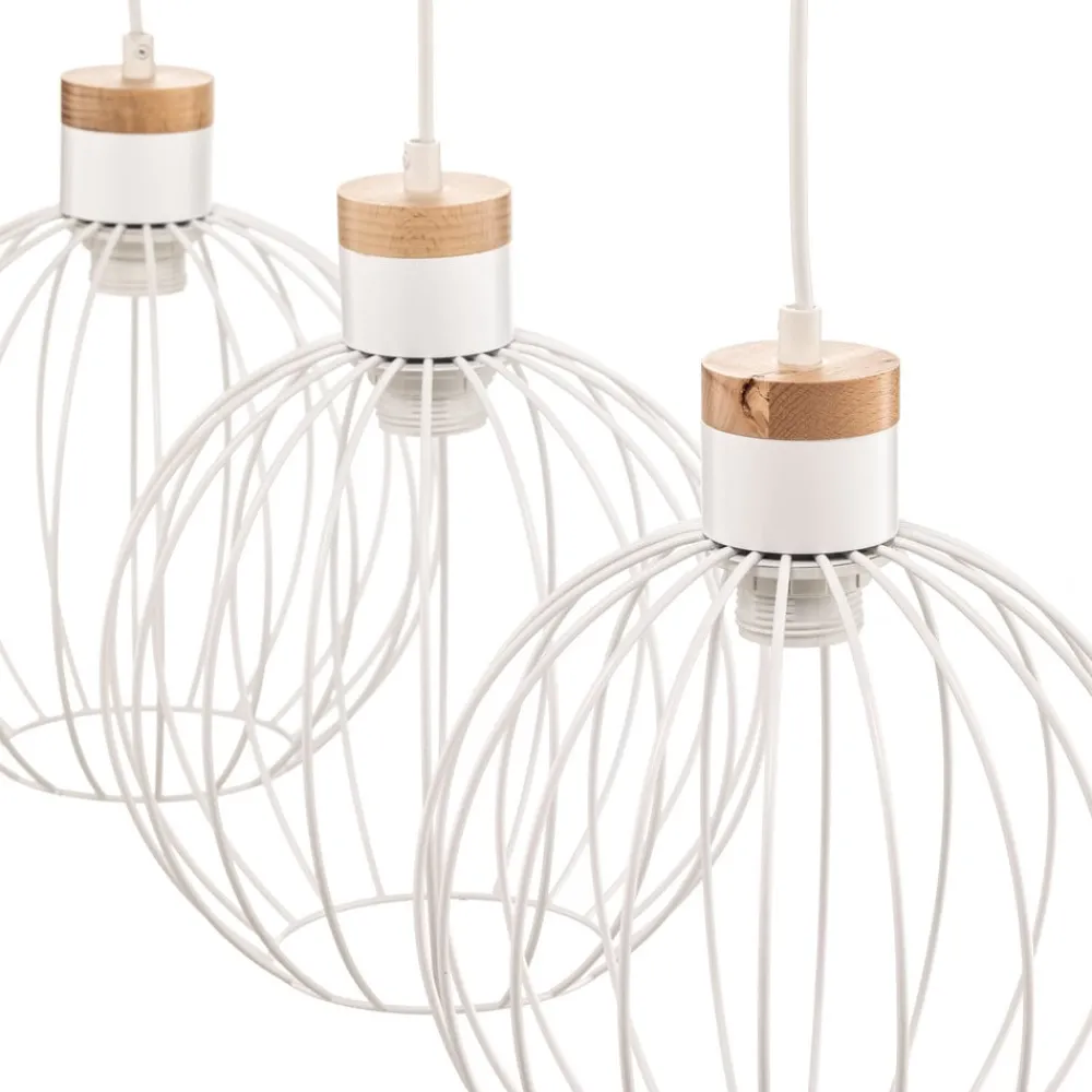 Pendellamper ^ EMIBIG LIGHTING Hængelampe Barbado, 3 lyskilder i hvid