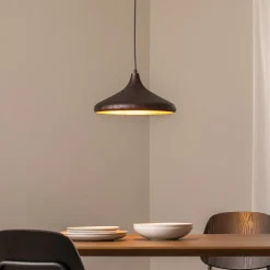 Opviq Pendellamper > Hængelampe Barek, sort/guld, Ø 34 cm, metal, E27