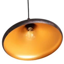 Opviq Pendellamper > Hængelampe Barek, sort/guld, Ø 34 cm, metal, E27