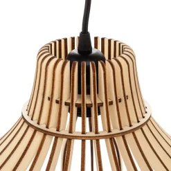 Pendellamper|Pendellamper ^ TEMAR LIGHTING Hængelampe Barrel med træskærme, 3 lyskilder, rund