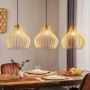 Pendellamper|Pendellamper ^ TEMAR LIGHTING Hængelampe Barrel med træskærme, 3 lyskilder, lang