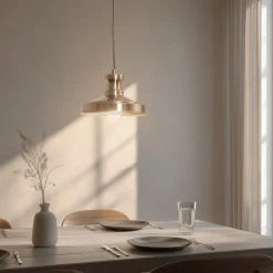 Opviq Gang|Pendellamper > Hængelampe Berceste, guldfarvet, metal, Ø 22 cm, E27
