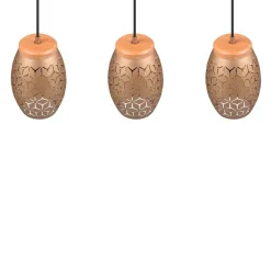 Reality Leuchten Pendellamper > Hængelampe Bidar, længde 71 cm, kaffebrun, 3-lys, metal