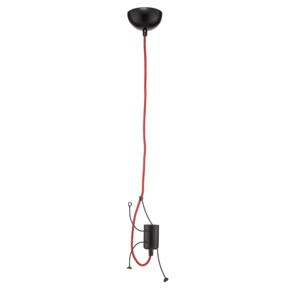 EMIBIG LIGHTING Pendellamper > Hængelampe Bobi 1 i sort, kabel rød, 1 lyskilde.
