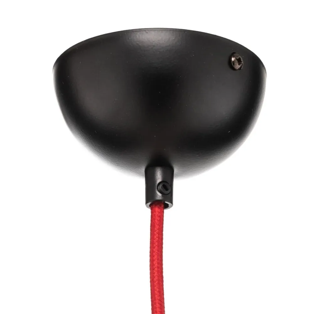 EMIBIG LIGHTING Pendellamper > Hængelampe Bobi 1 i sort, kabel rød, 1 lyskilde.